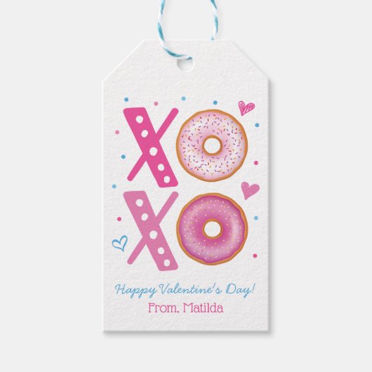 XOXO Valentijn Donut Treat Cadeaulabel (Voorkant)