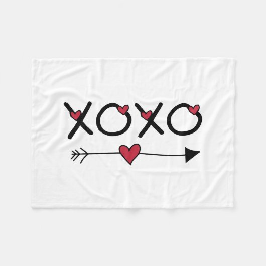 XOXO Valentijn Fleece Deken (Voorkant (Horizontaal))
