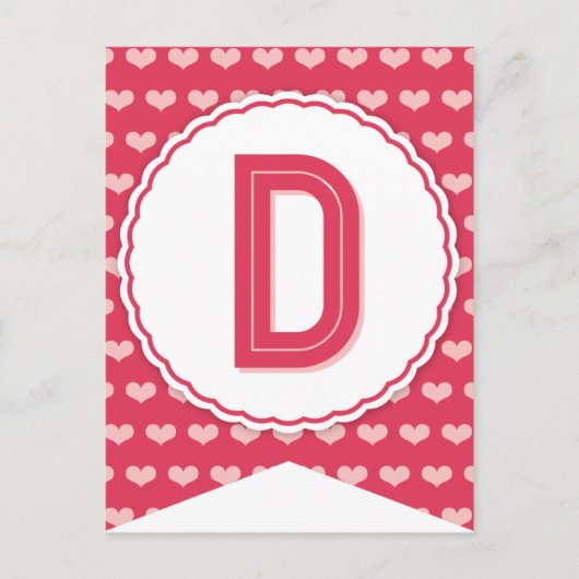 XOXO Valentijn Party Flag Bunting Banner D Feestdagenkaart (Voorkant)