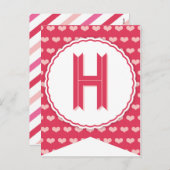 XOXO Valentijn Party Flag Bunting Banner H Feestdagenkaart (Voorkant / Achterkant)