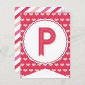 XOXO Valentijn Party Flag Bunting Banner P Feestdagenkaart (Voorkant / Achterkant)