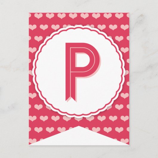XOXO Valentijn Party Flag Bunting Banner P Feestdagenkaart (Voorkant)