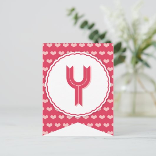 XOXO Valentijn Party Flag Bunting Banner Y Feestdagenkaart (Staand voorkant)
