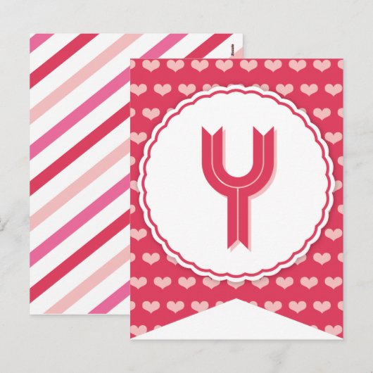 XOXO Valentijn Party Flag Bunting Banner Y Feestdagenkaart (Voorkant / Achterkant)