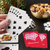 XOXO Valentijn Roze Hart Naam Rood Pokerkaarten (Insitu)