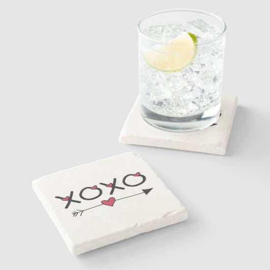 XOXO Valentijn Stenen Onderzetter (Zijkant)