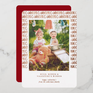 XOXO   Valentijn wenst fotokaart Folie Feestdagenkaart