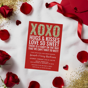 XOXO Valentijns Baby Shower Uitnodiging