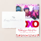 XOXO Valentijn's Day Photo Hearts Bold Modern Real Folie Kaarten (Display)