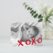 XOXO Valentijns Geboorte Aankondiging baby foto (Staand voorkant)