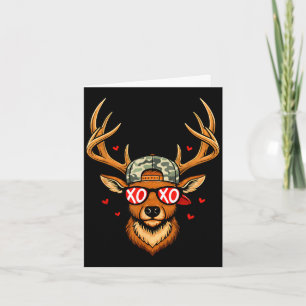 Xoxo valentijnsbok camo hert retro jagen jongens kaart