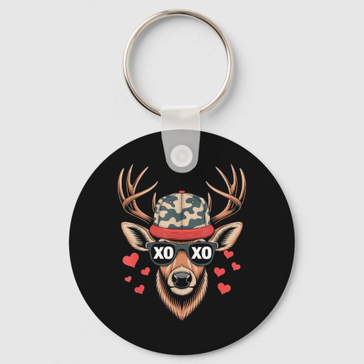 XOXO Valentijnsbok Camo Hert Sleutelhanger (Voorkant)