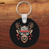 XOXO Valentijnsbok Camo Hert Sleutelhanger (Voorkant)