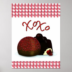 XOXO Valentijnsbonbon en pure chocolade Poster
