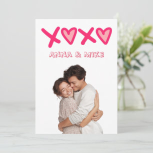 XOXO Valentijnsdag aangepaste fotokaart Feestdagenkaart