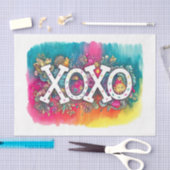 XOXO Valentijnsdag Bright Neon Tie Dye Decoupage Tissuepapier (Craft)