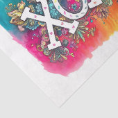XOXO Valentijnsdag Bright Neon Tie Dye Decoupage Tissuepapier (Detail)
