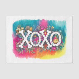 XOXO Valentijnsdag Bright Neon Tie Dye Decoupage Tissuepapier