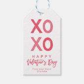Xoxo Valentijnsdag cadeau label, Valentijnsdag lab Cadeaulabel (Voorkant)