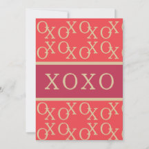XOXO | Valentijnsdag Card Hot Pink Red Gold