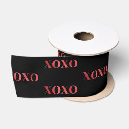 XOXO Valentijnsdag Chic zwart rood glitters Satijnen Lint