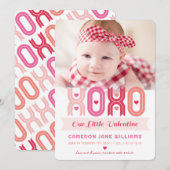 XOXO Valentijnsdag Foto Meisje Geboorteaankondigin Feestdagenkaart (Voorkant / Achterkant)