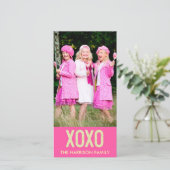 XOXO Valentijnsdag-fotokaart Feestdagenkaart (Staand voorkant)