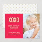 XOXO Valentijnsdag-fotokaart Feestdagenkaart (Voorkant / Achterkant)