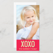 XOXO Valentijnsdag-fotokaart Feestdagenkaart (Voorkant / Achterkant)