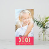 XOXO Valentijnsdag-fotokaart Feestdagenkaart (Staand voorkant)