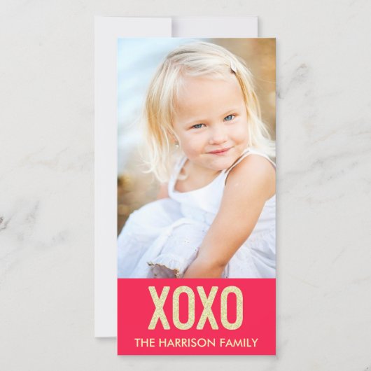 XOXO Valentijnsdag-fotokaart Feestdagenkaart (Voorkant)