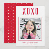 XOXO Valentijnsdag fotokaart gepersonaliseerd Feestdagenkaart (Voorkant / Achterkant)