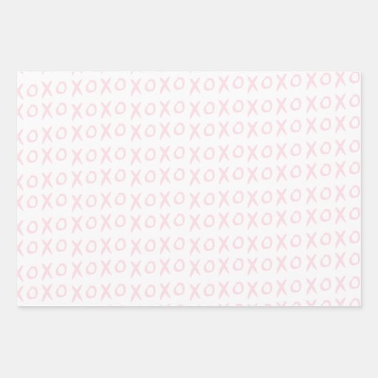 XOXO Valentijnsdag Galentine's Day Roze Wit Inpakpapier Vel (Voorkant 3)