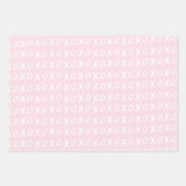 XOXO Valentijnsdag Galentine's Day Roze Wit Inpakpapier Vel (Voorkant)
