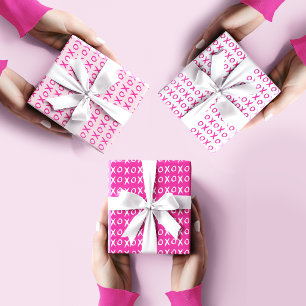 XOXO Valentijnsdag Galentine's HOT Roze Wit Inpakpapier Vel