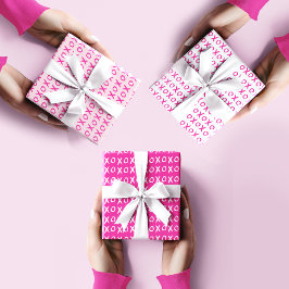 XOXO Valentijnsdag Galentine's HOT Roze Wit Inpakpapier Vel