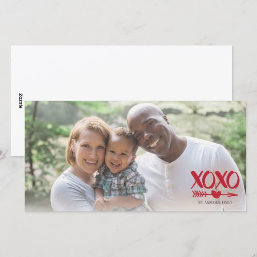XOXO Valentijnsdag heart Arrow-fotokaarten Feestdagenkaart (Voorkant / Achterkant)