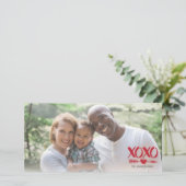 XOXO Valentijnsdag heart Arrow-fotokaarten Feestdagenkaart (Staand voorkant)