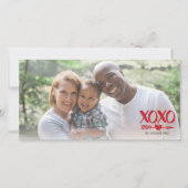 XOXO Valentijnsdag heart Arrow-fotokaarten Feestdagenkaart (Voorkant)