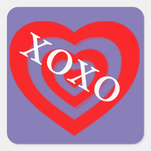 XOXO Valentijnsdag Heart Vierkante Sticker (Voorkant)