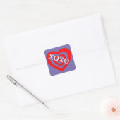 XOXO Valentijnsdag Heart Vierkante Sticker (Envelop)