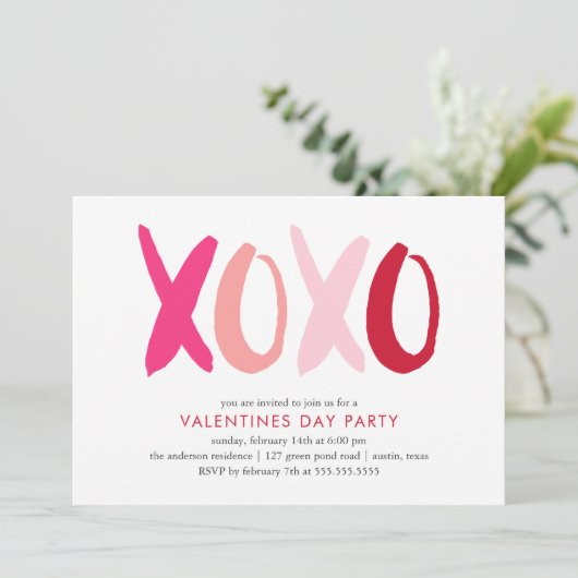 "XOXO"-Valentijnsdag Kaart (Staand voorkant)