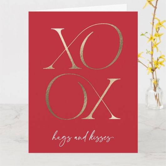 XOXO-Valentijnsdag Kaart (Gele Bloem)