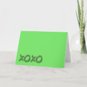 xoxo, Valentijnsdag Kaart Plain groen (Voorkant)