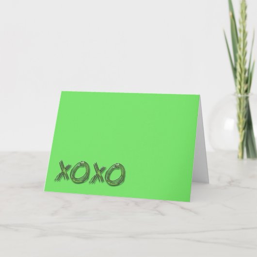 xoxo, Valentijnsdag Kaart Plain groen (Voorkant)