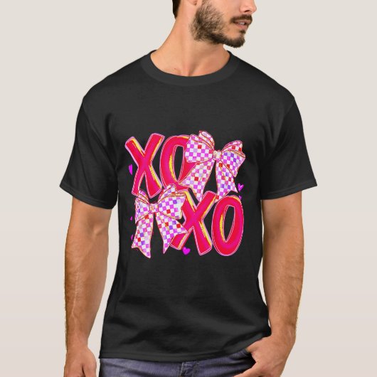 Xoxo Valentijnsdag Liefde Grappige Coquette Strik  T-shirt (Voorkant)