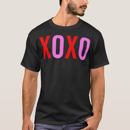 XOXO Valentijnsdag Mannen Vrouwen Cute Valentijnse T-shirt (Voorkant)