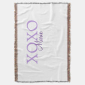 Xoxo Valentijnsdag naam toevoegen paarse pastel mi Deken (Voorkant Verticaal)