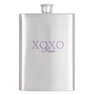 Xoxo Valentijnsdag naam toevoegen paarse pastel mi Flacon