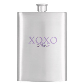 Xoxo Valentijnsdag naam toevoegen paarse pastel mi Flacon
